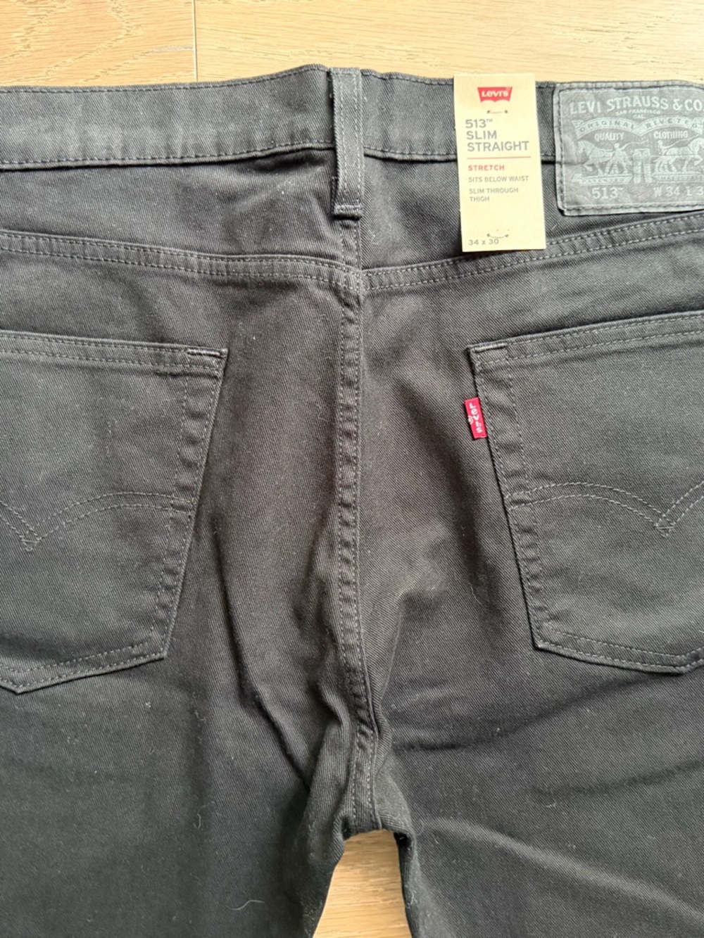 Levi’s 513 Slim Straight Jeans Men’s 34x30 Black Stretch Denim NWT - Picture 5 of 7